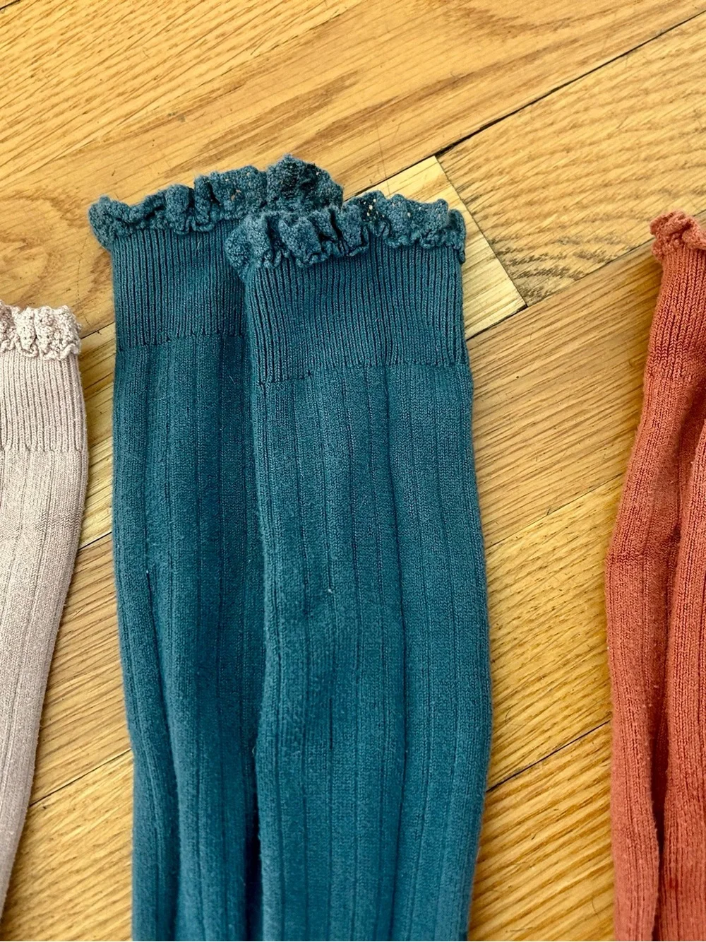 Collégien Joséphine Lace Trim, Ribbed, knee high Socks Bundle - Size EU 28/31